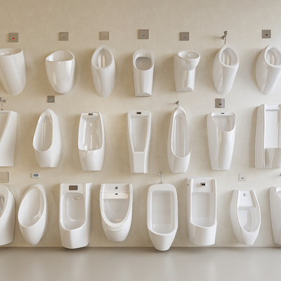  现代小便器 小便斗su模型 