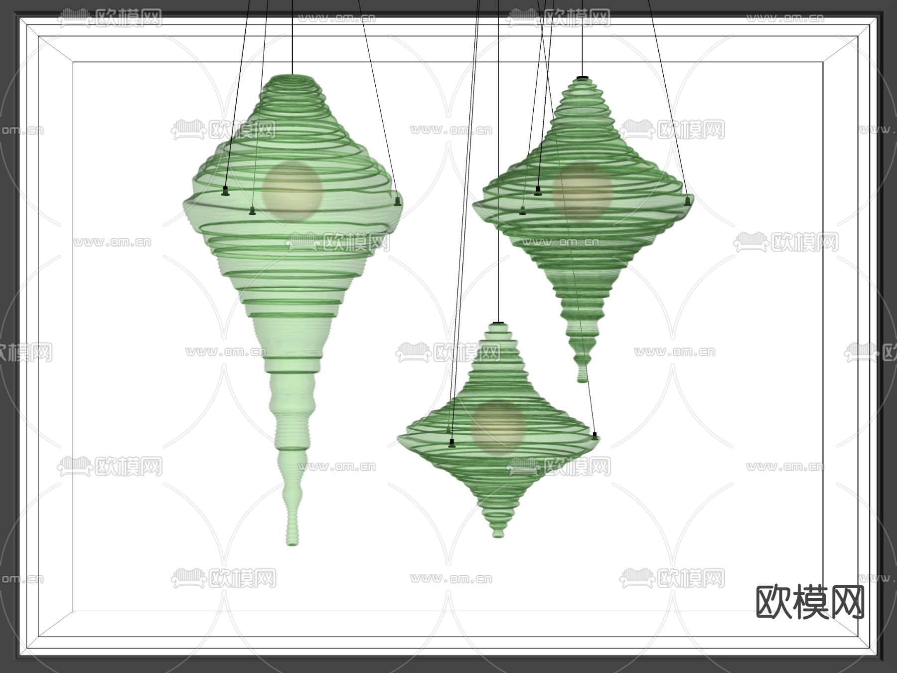 东南亚吊灯su模型下载（渲染图2）