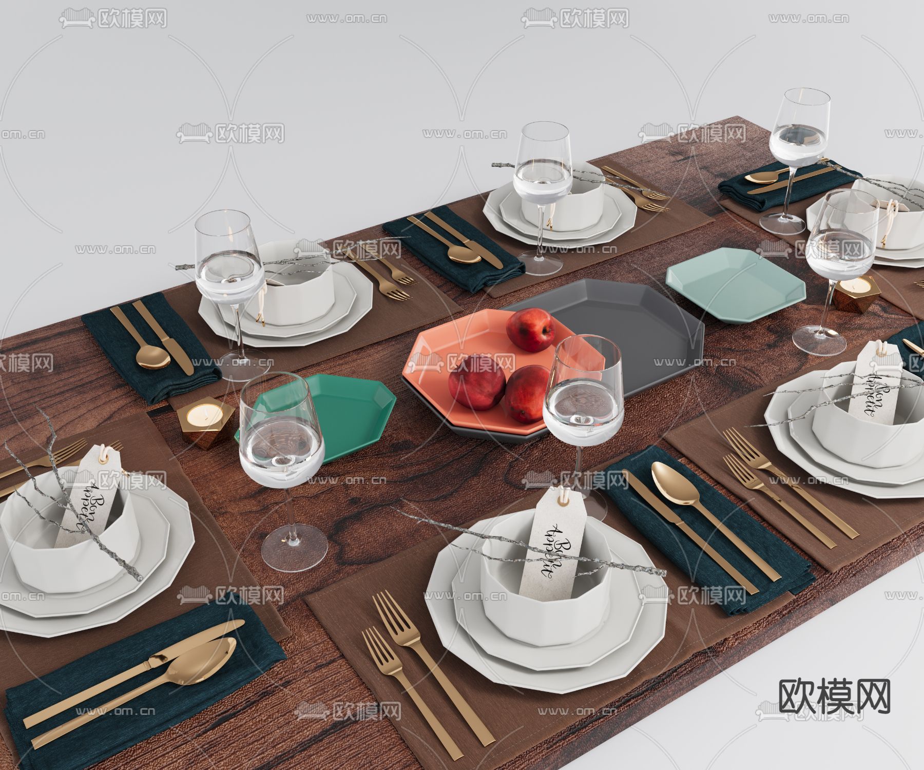 北欧餐具3d模型下载