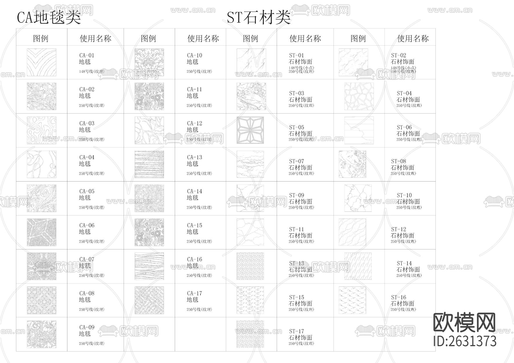 填充图案CAD图库下载（渲染图3）