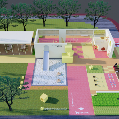  现代儿童活动区su模型 