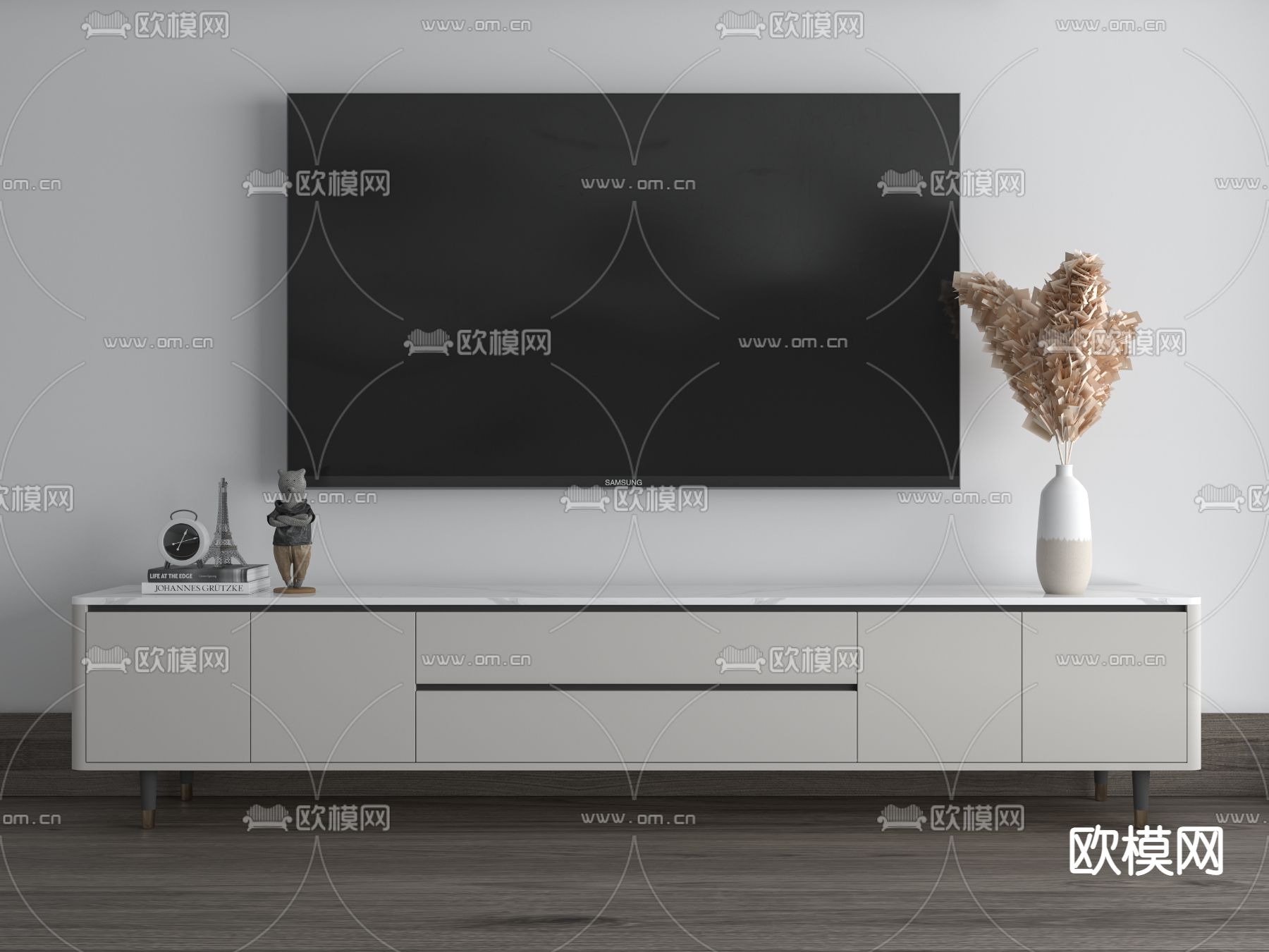 现代电视柜su模型下载_ID14080597_sketchup模型下载-欧模网
