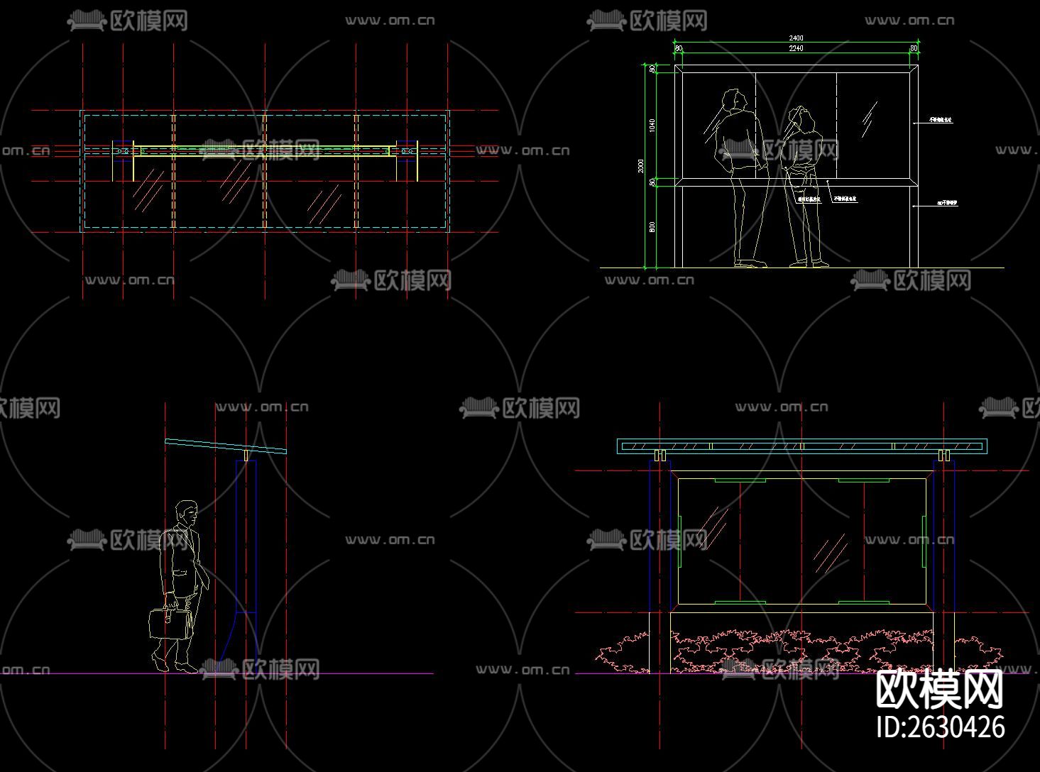 宣传栏CAD节点大样下载（渲染图4）