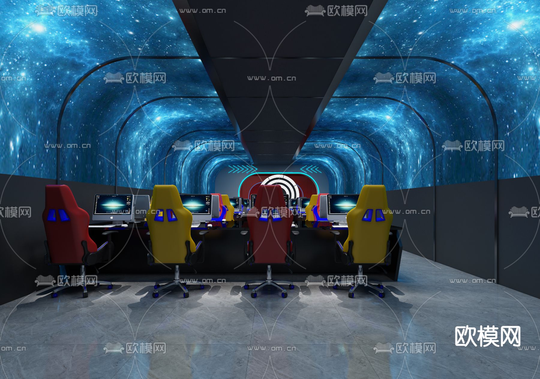 现代网吧 网咖3d模型下载（渲染图3）