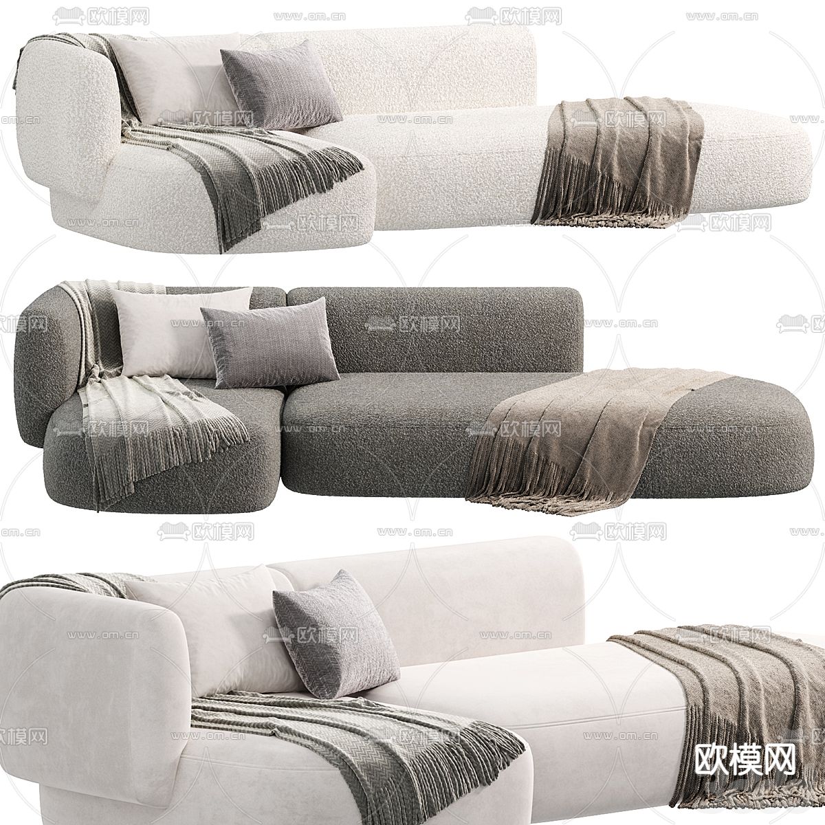 北欧沙发 转角沙发3d模型下载