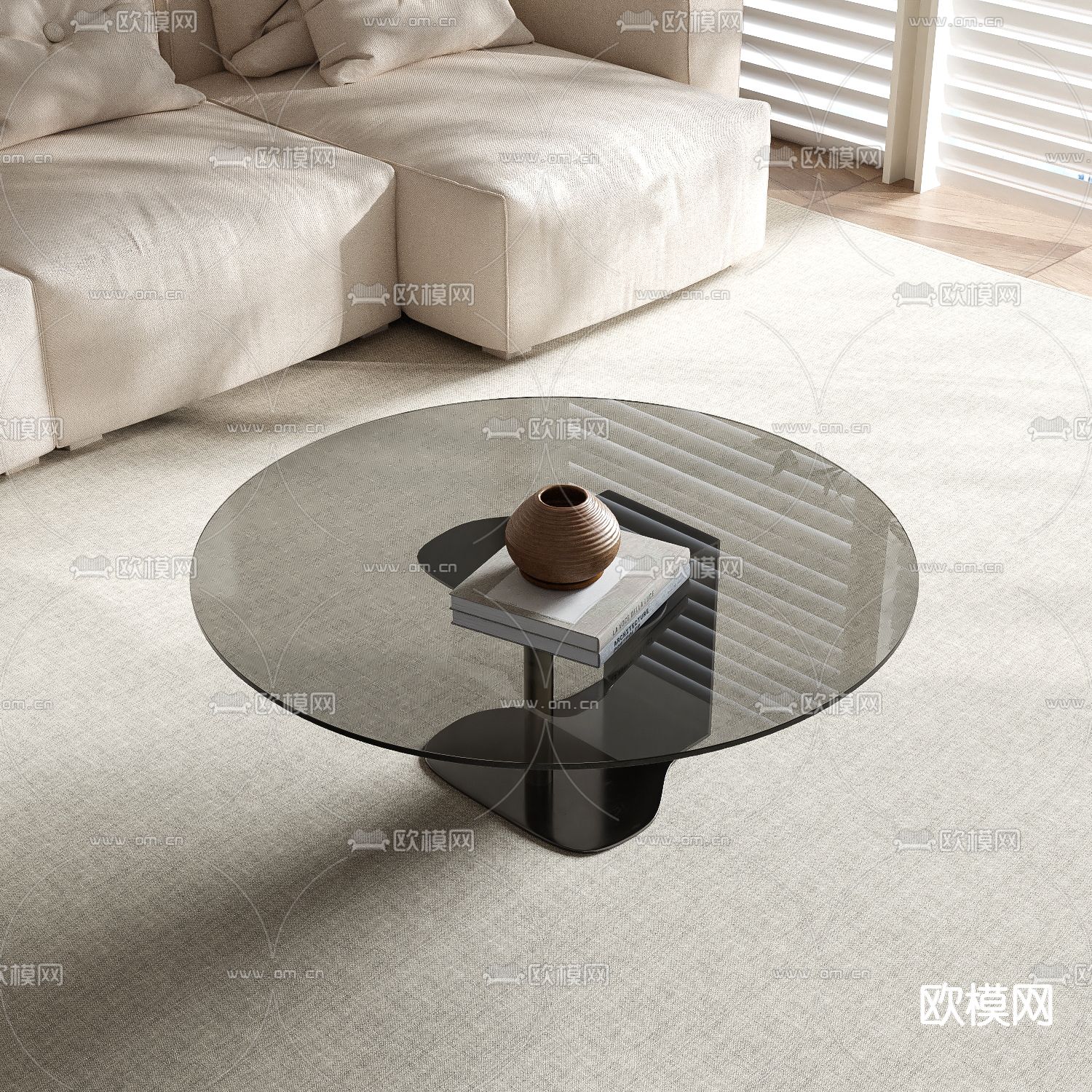 圆形茶几3d模型下载