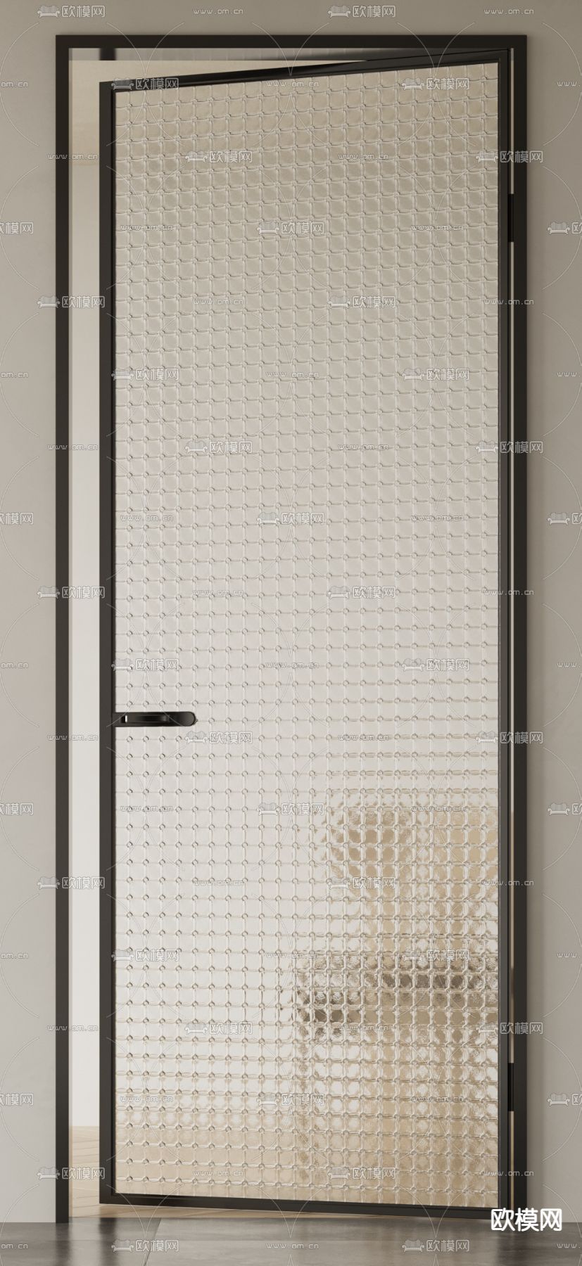 长虹玻璃门 单开门3d模型下载（渲染图3）