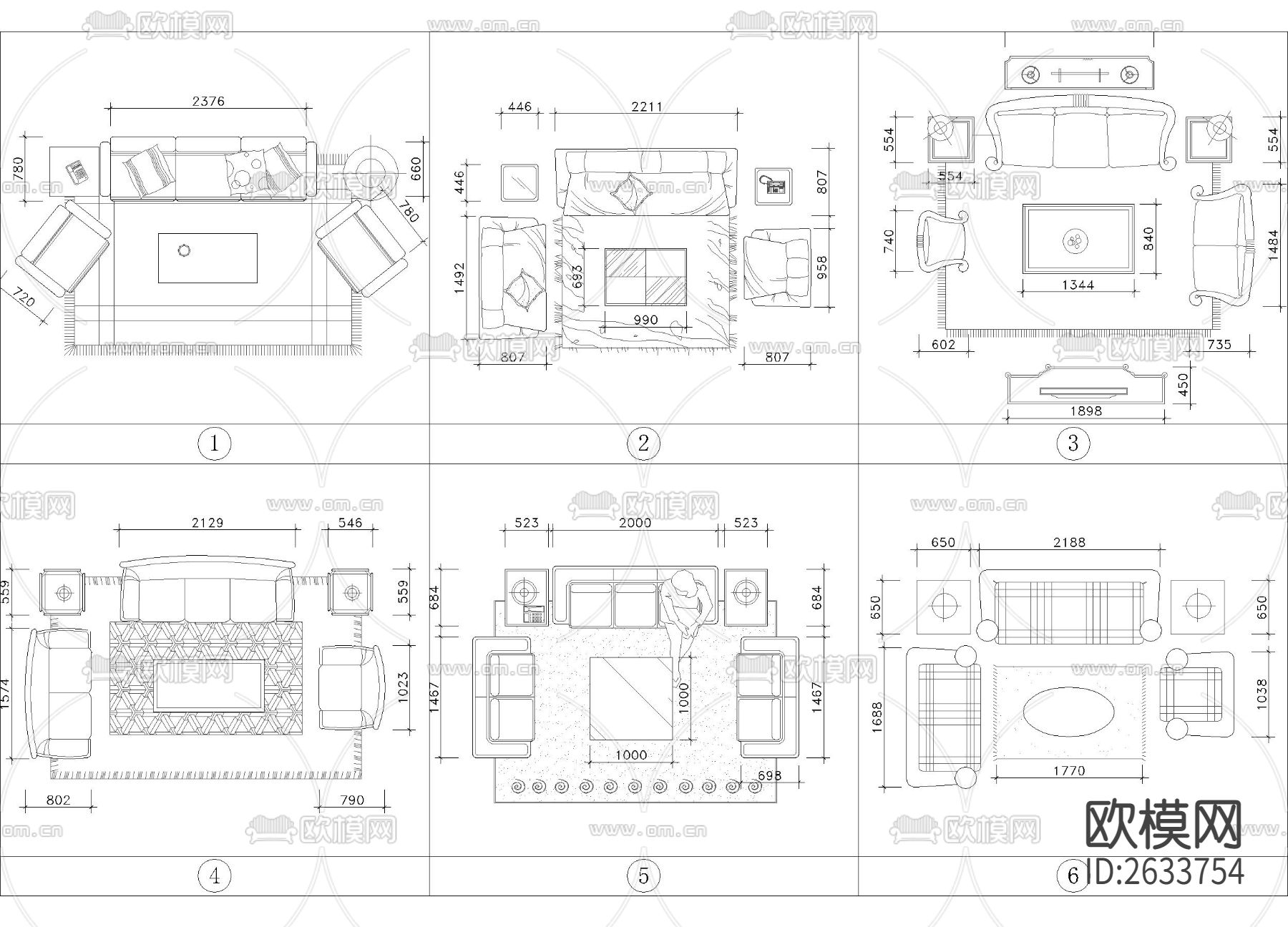 带尺寸美式古典床具合集cad图库下载（渲染图3）