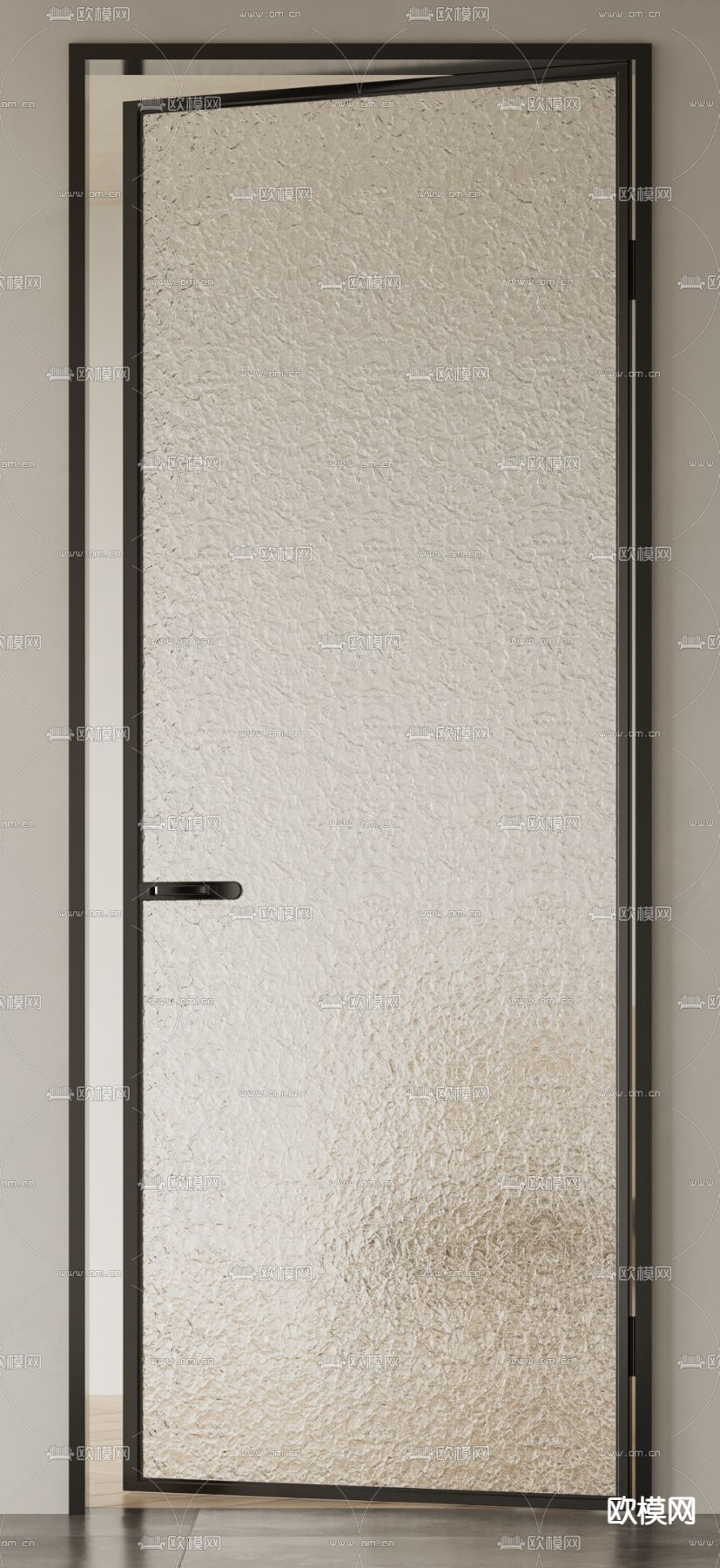 长虹玻璃门 单开门3d模型下载（渲染图4）