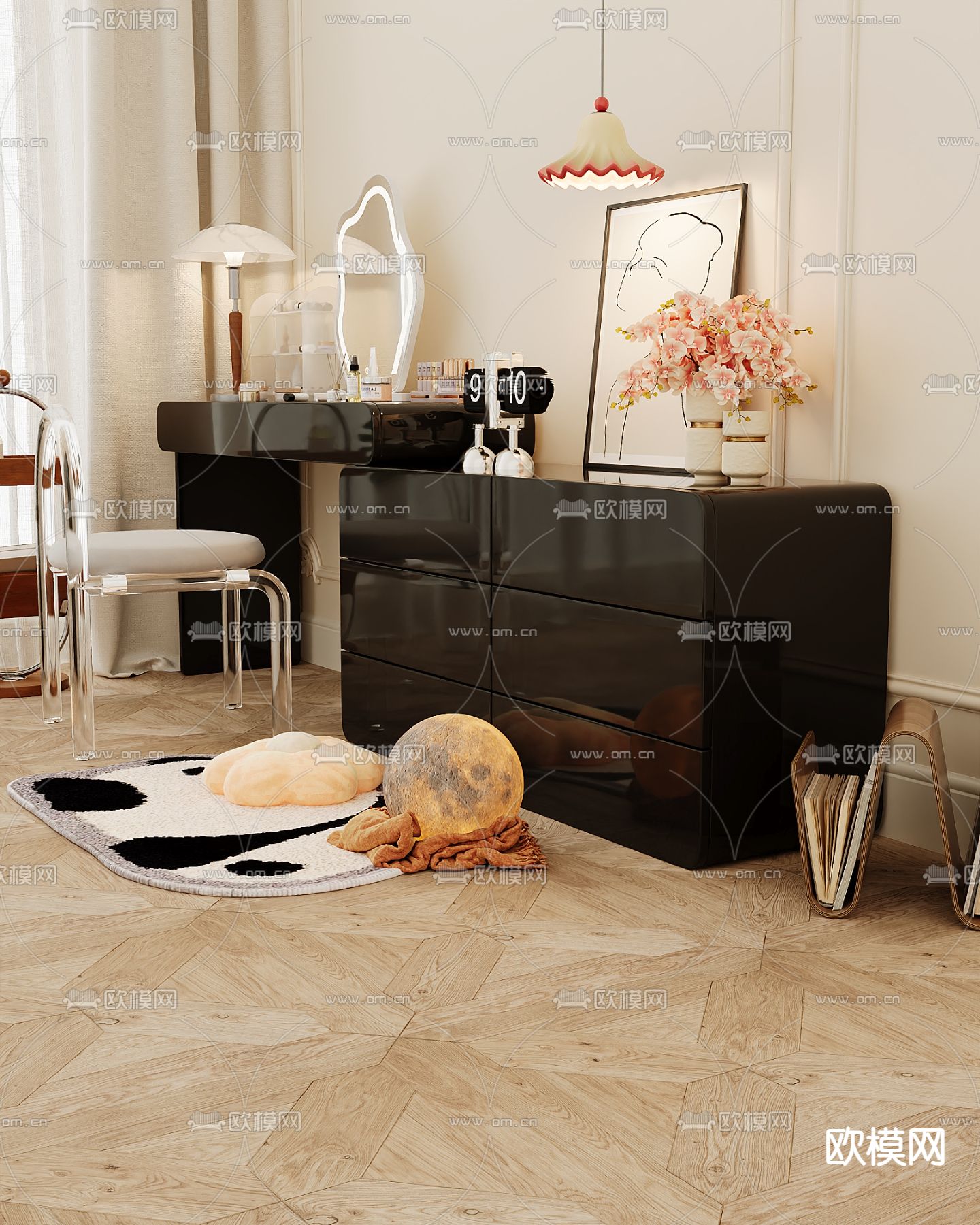 梳妆台3d模型下载（渲染图3）