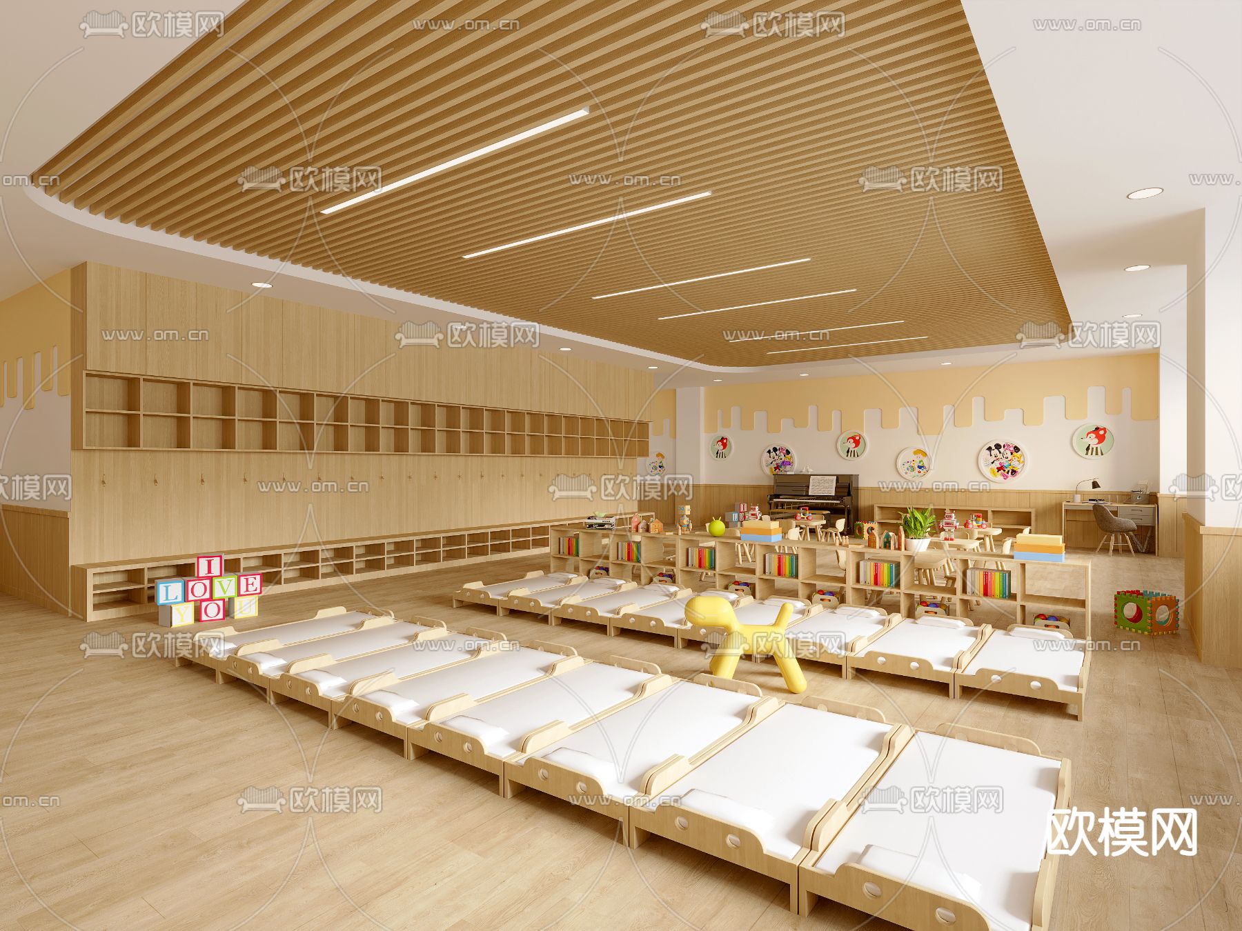 幼儿园 午休区3d模型下载