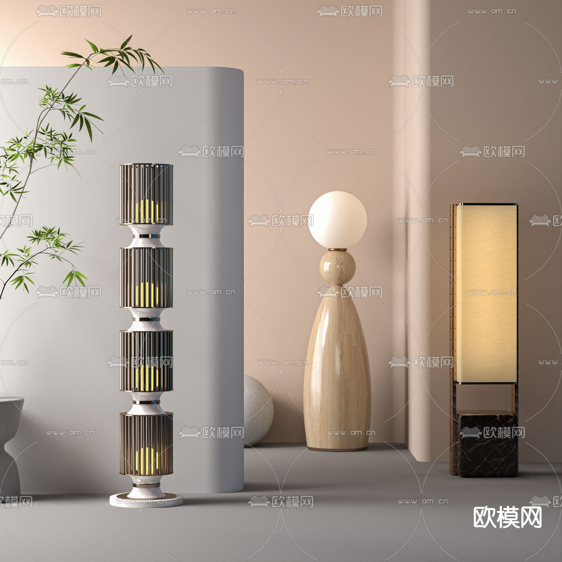 创意落地灯3d模型下载_ID14082639_3dmax免费模型-欧模网