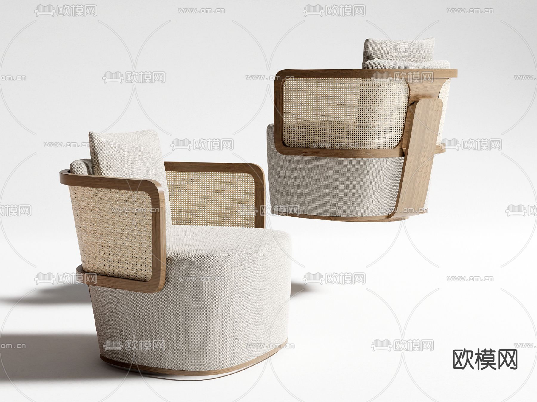 北欧休闲椅su模型下载（渲染图1）