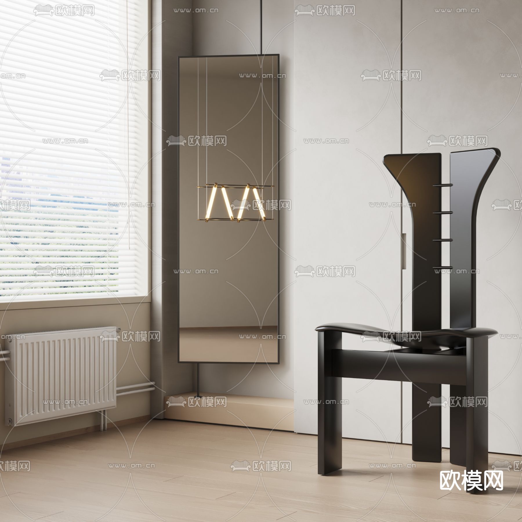 中古风椅子3d模型下载