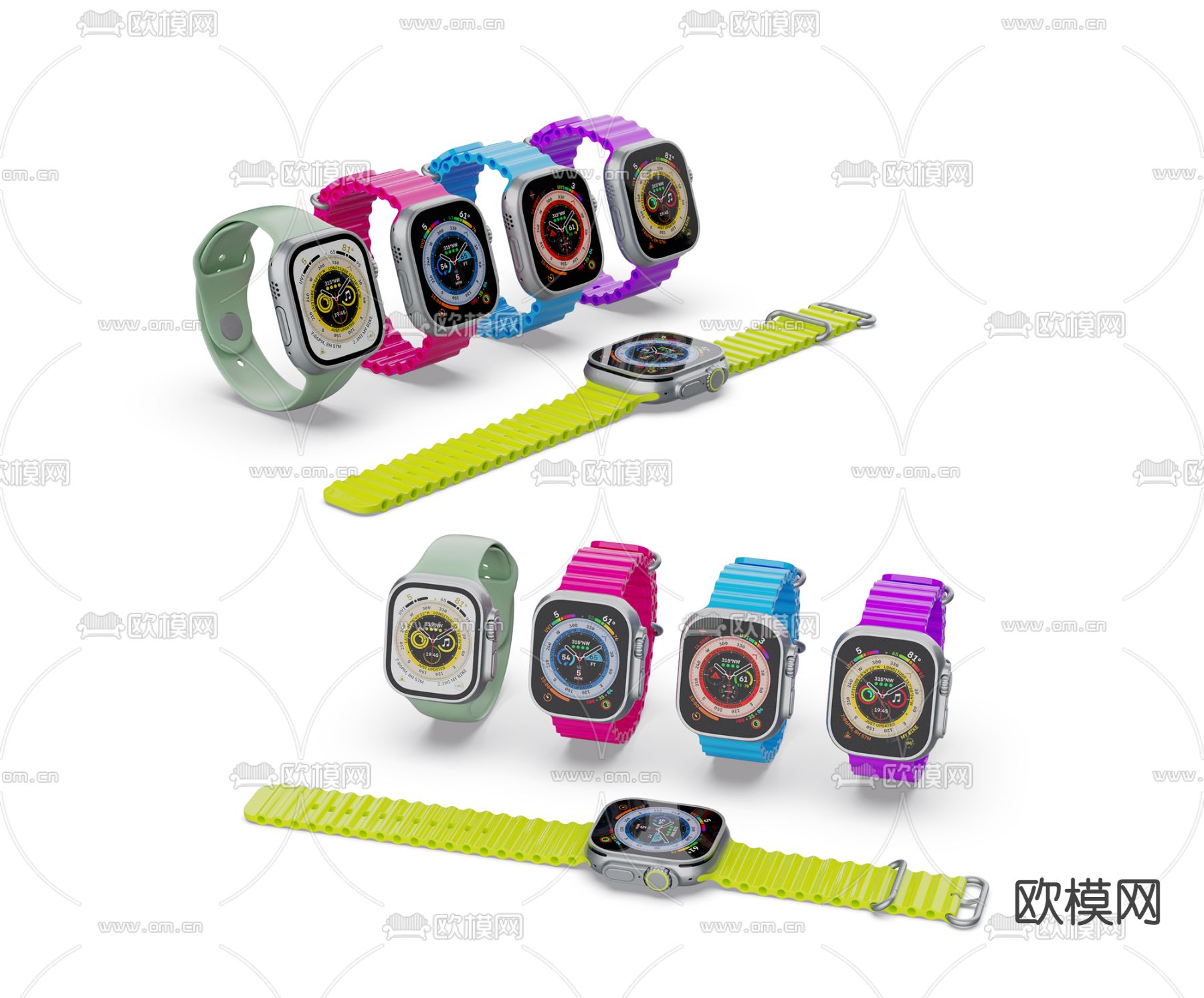 苹果手表su模型下载（渲染图1）