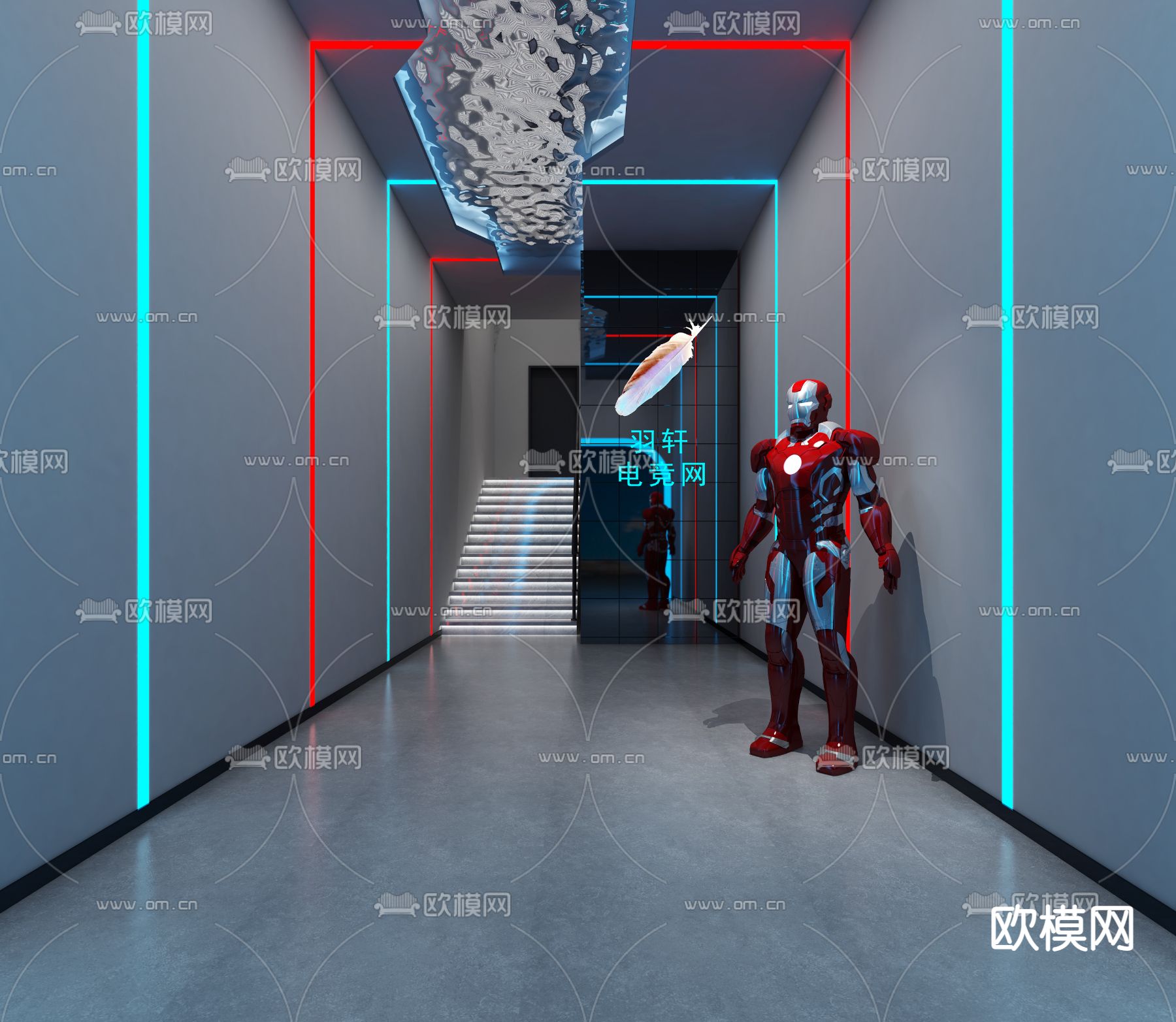 现代网吧 网咖3d模型下载（渲染图4）