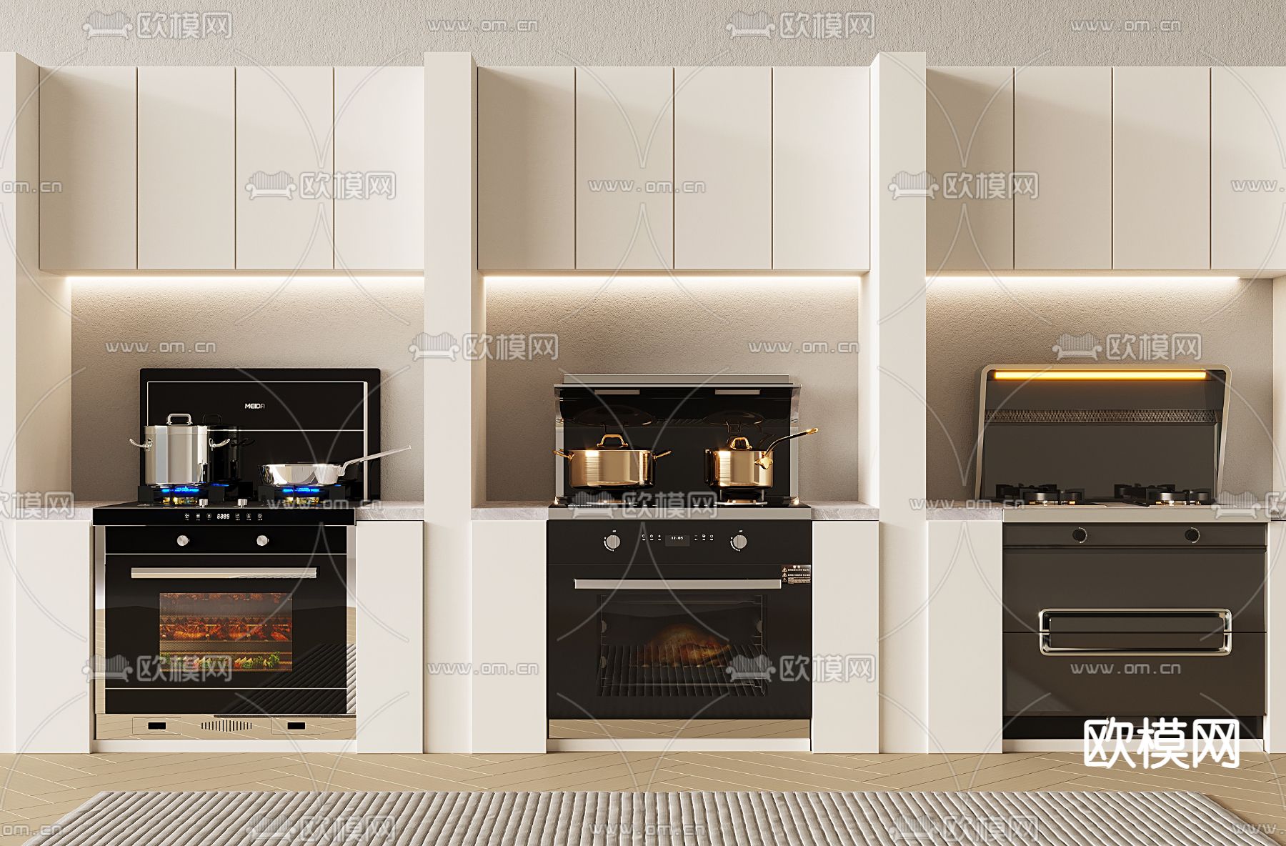 集成灶 燃气灶3d模型下载