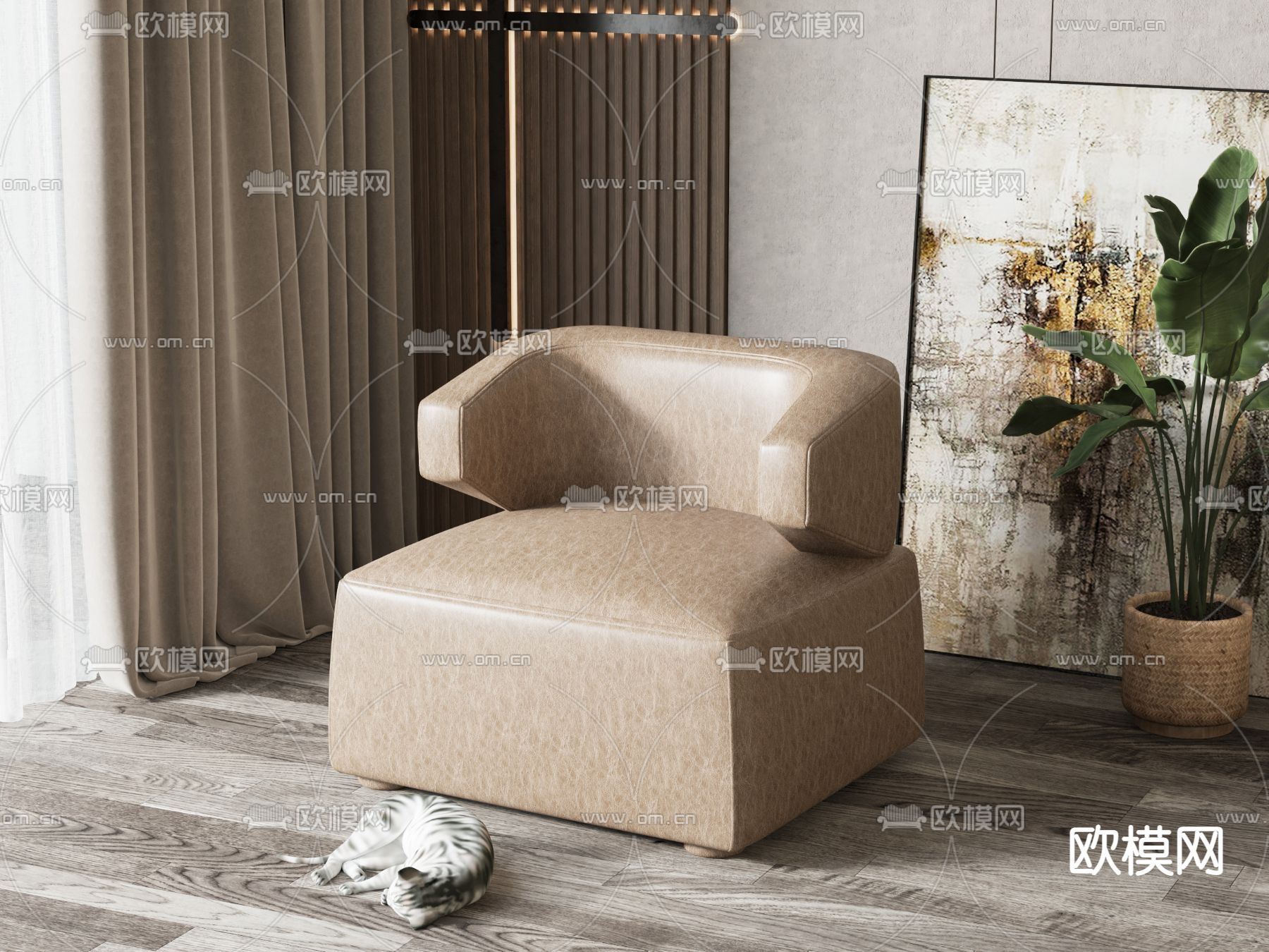 单人沙发3d模型下载