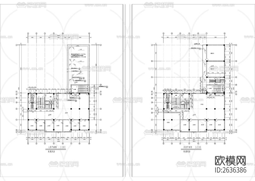 賓館全套建筑CAD施工圖下載(渲染圖2)