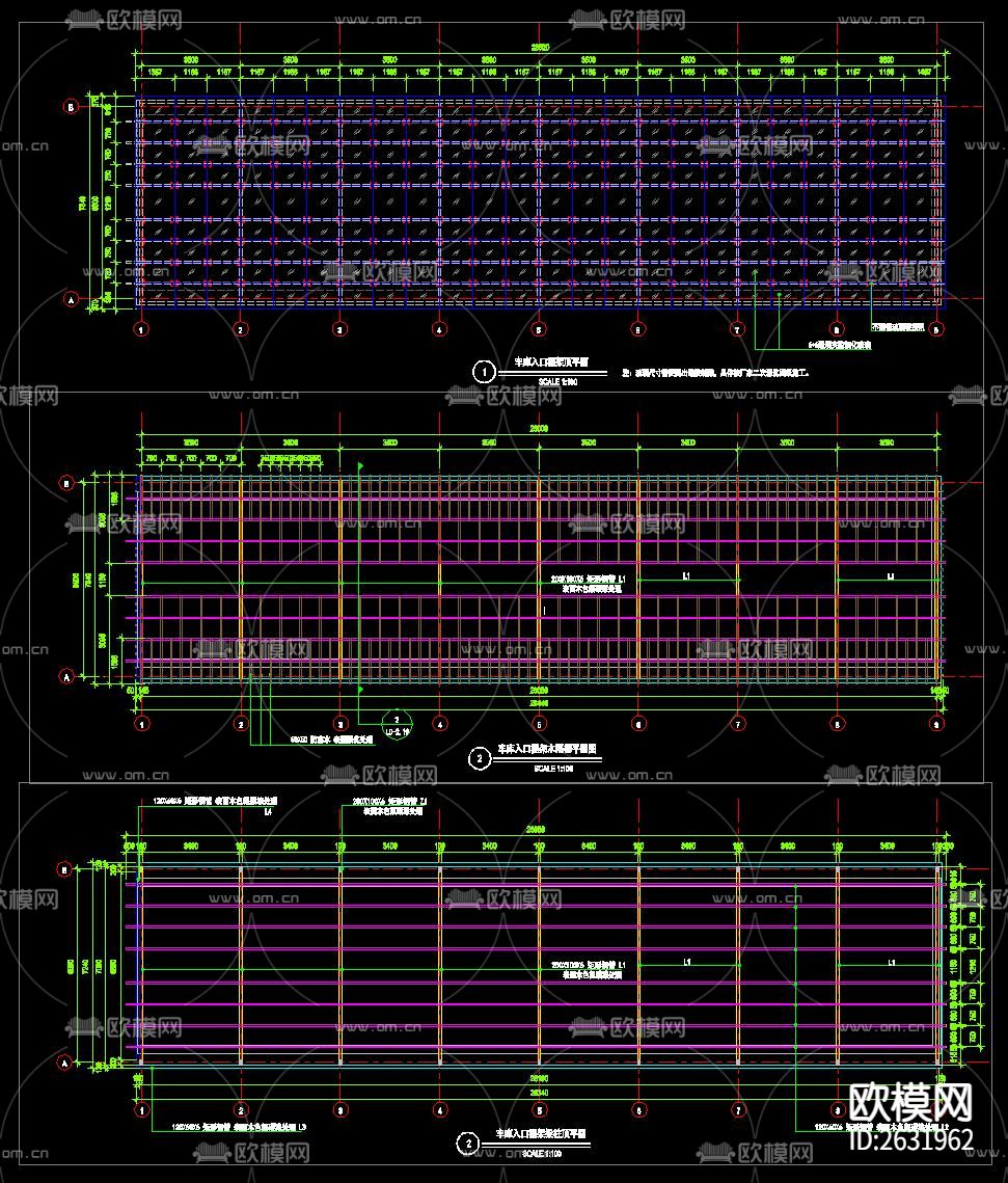 地下车库入口CAD节点大样下载（渲染图9）