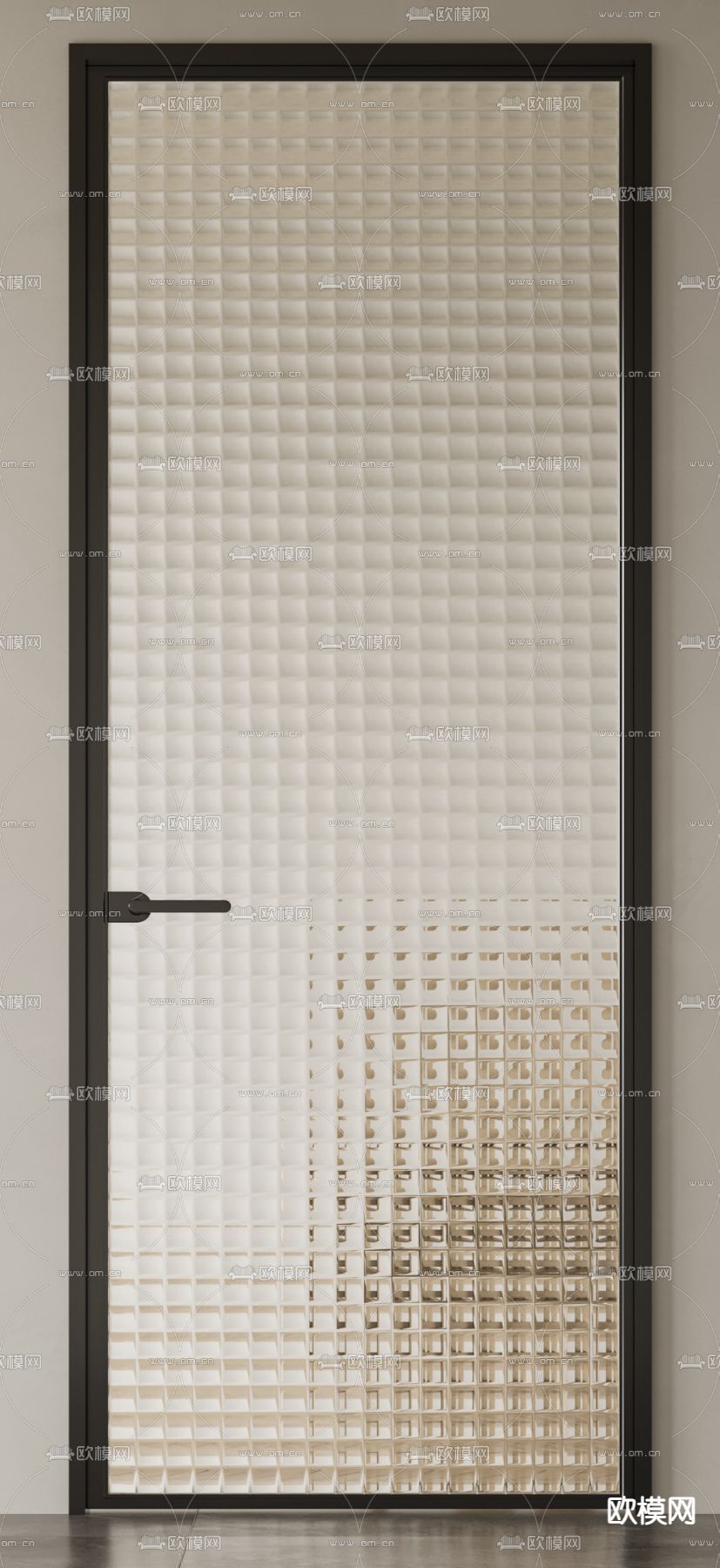 长虹玻璃门 单开门3d模型下载（渲染图2）