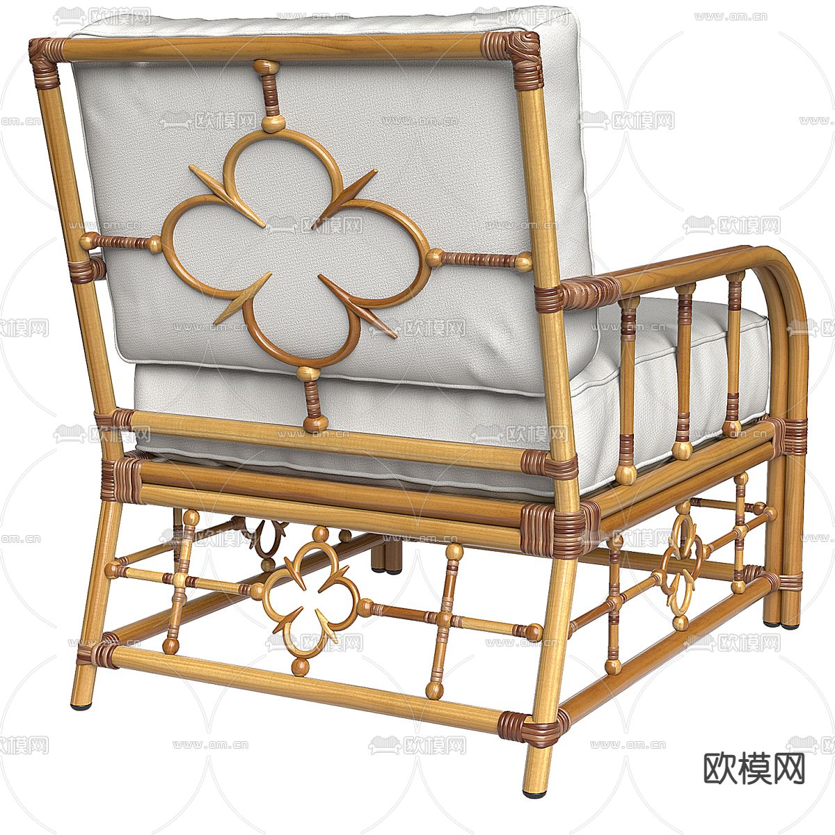 户外休闲椅3d模型下载（渲染图2）