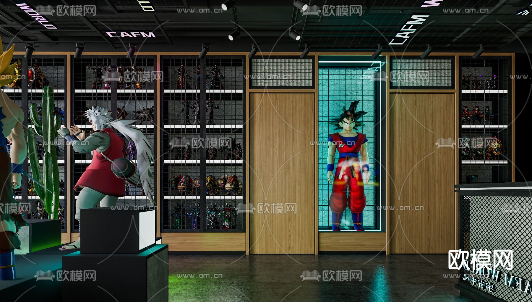 潮玩手办店su模型下载（渲染图3）