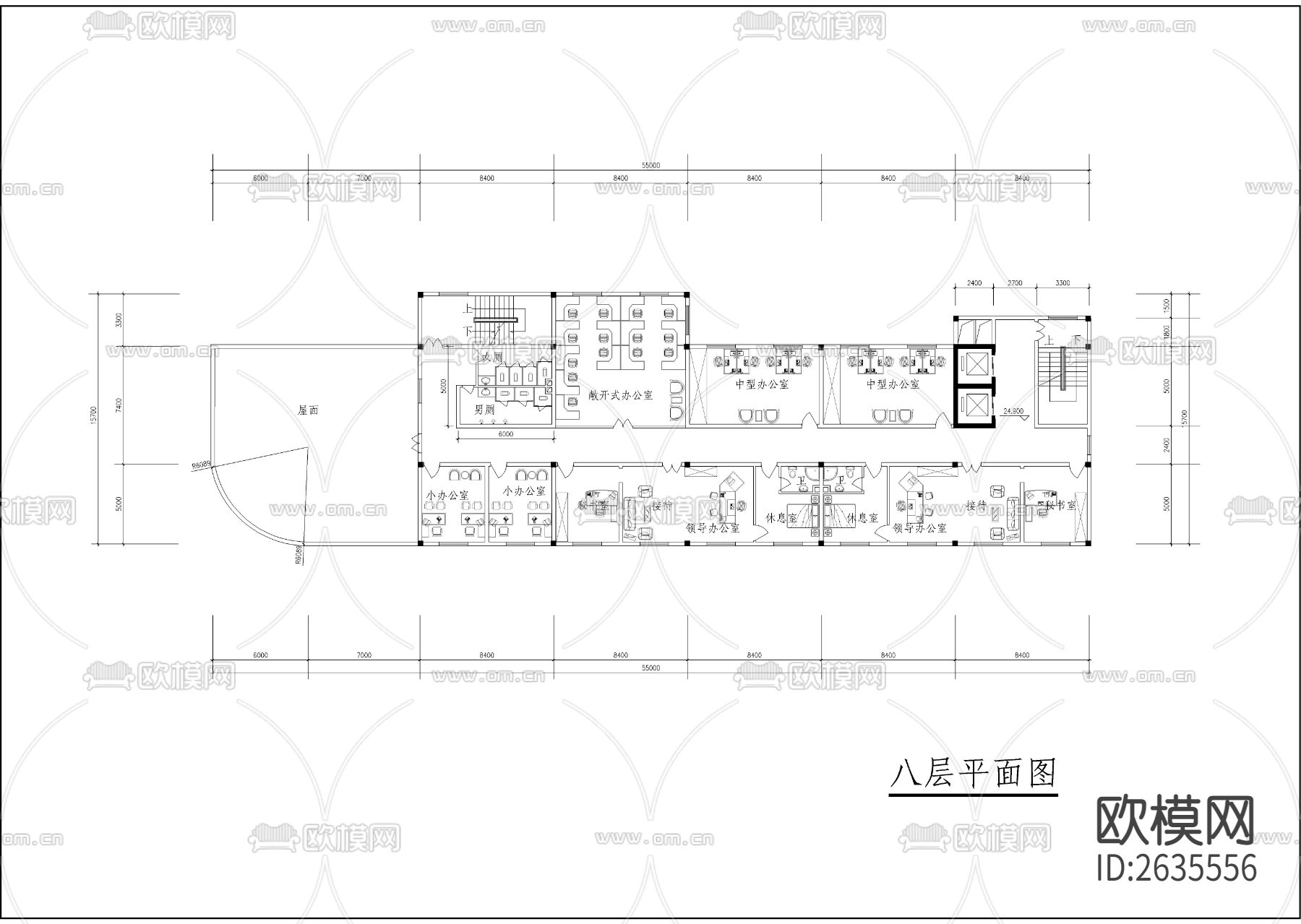 综合性写字楼CAD施工图下载（渲染图5）