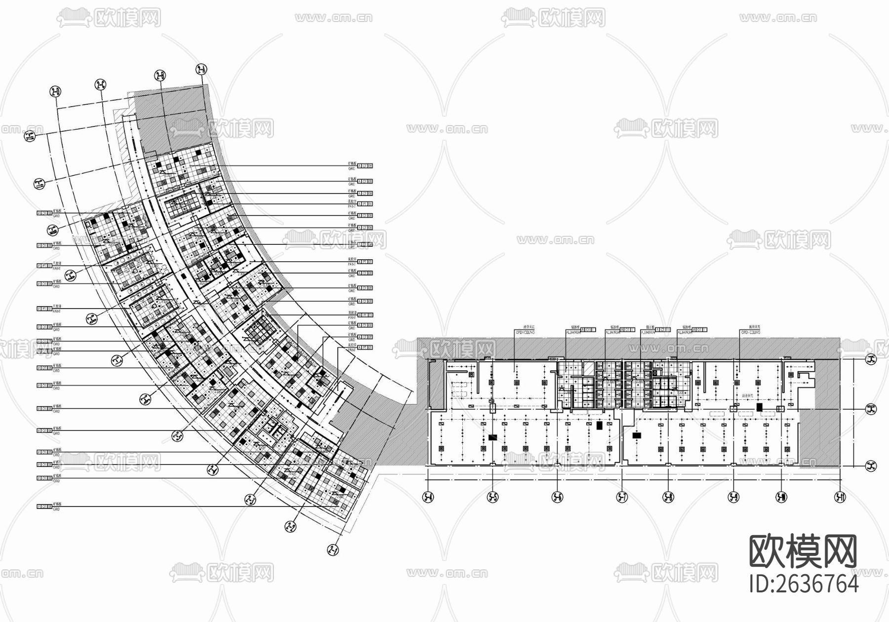 酒店后勤办公室CAD施工图下载（渲染图2）
