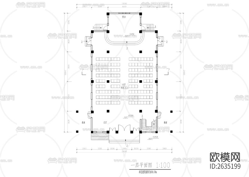 整套十字天主教堂CAD施工圖下載(渲染圖1)