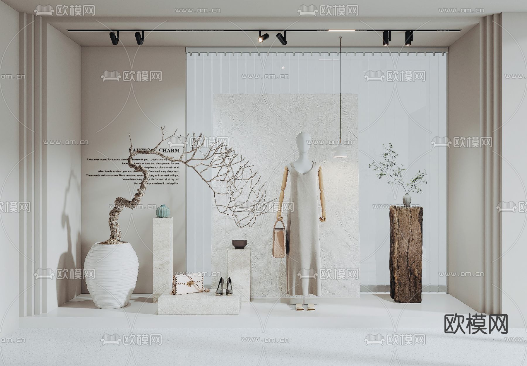 服装店橱窗3d模型下载_ID14084076_3dmax免费模型-欧模网