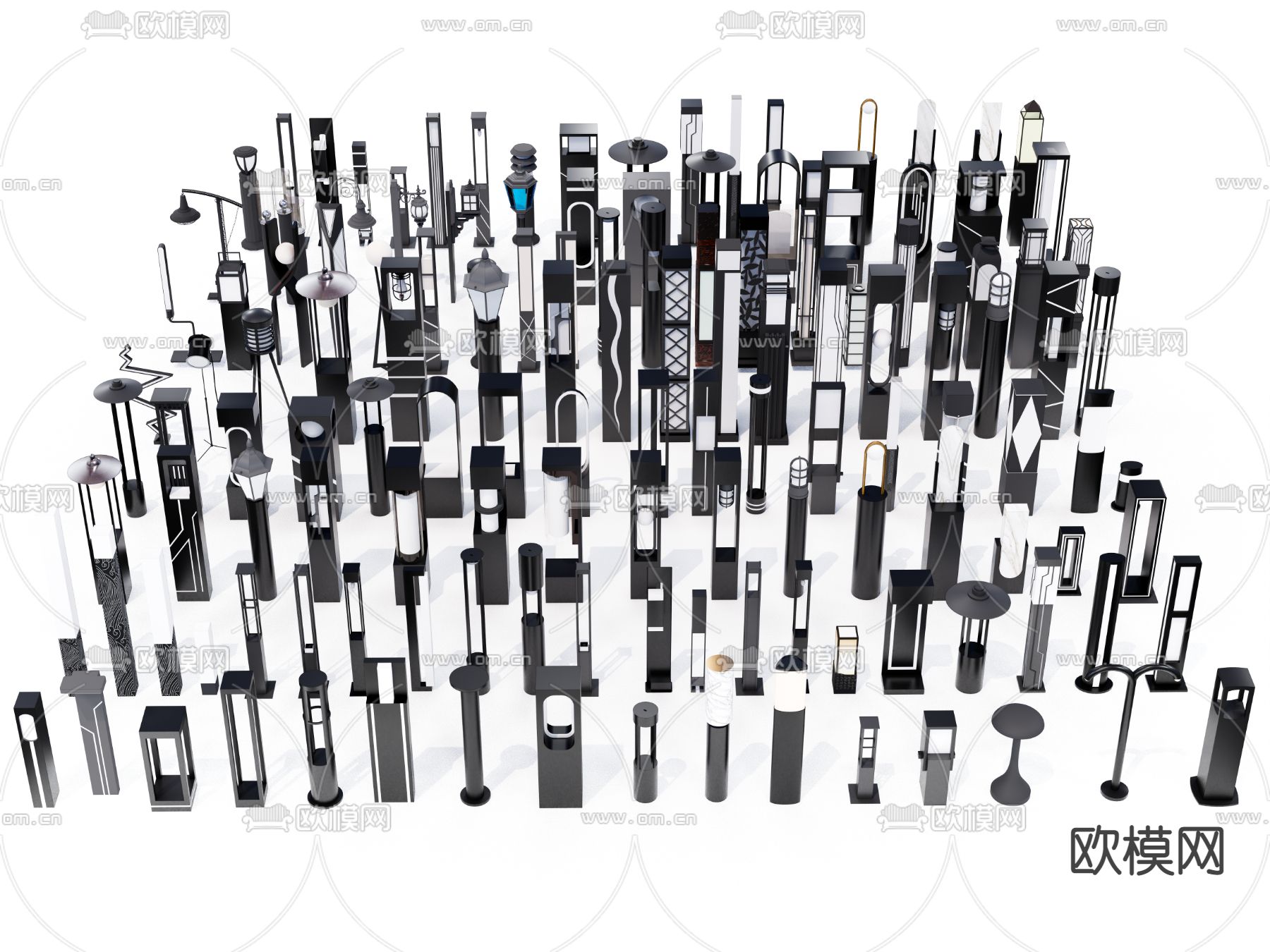 草坪灯 庭院灯 路灯su模型下载（渲染图1）