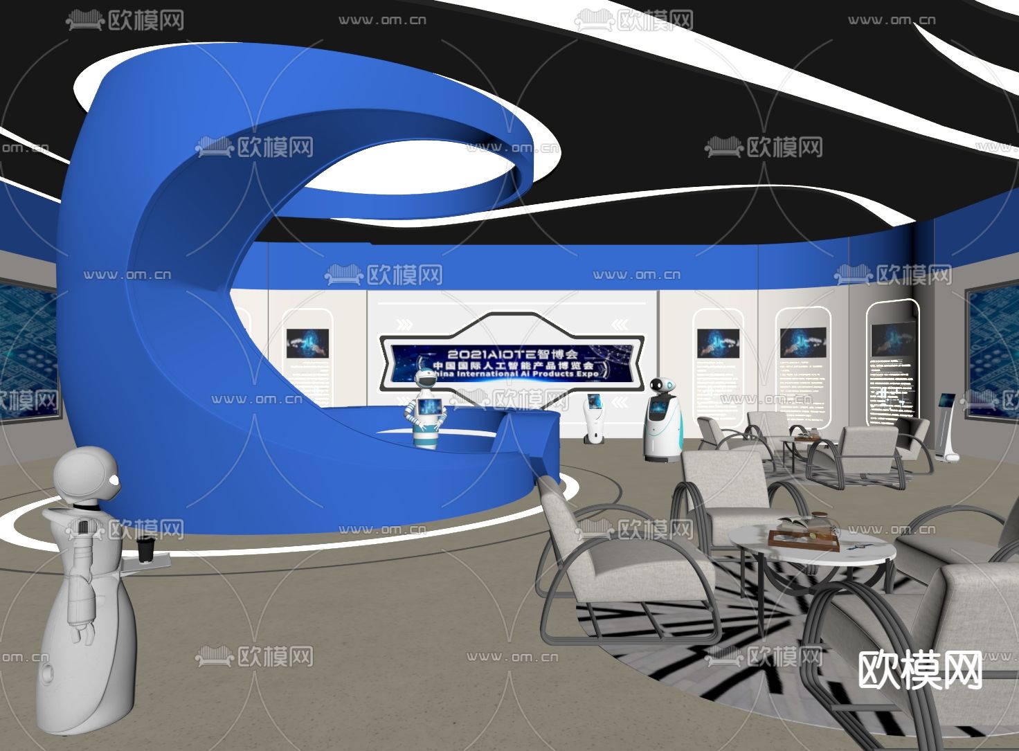 科技展厅su模型下载（渲染图2）