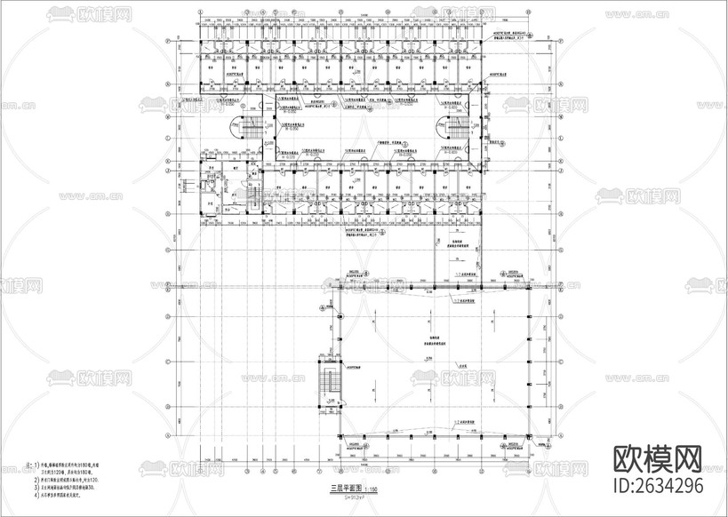 多层宿舍楼食堂CAD施工图下载(渲染图10)