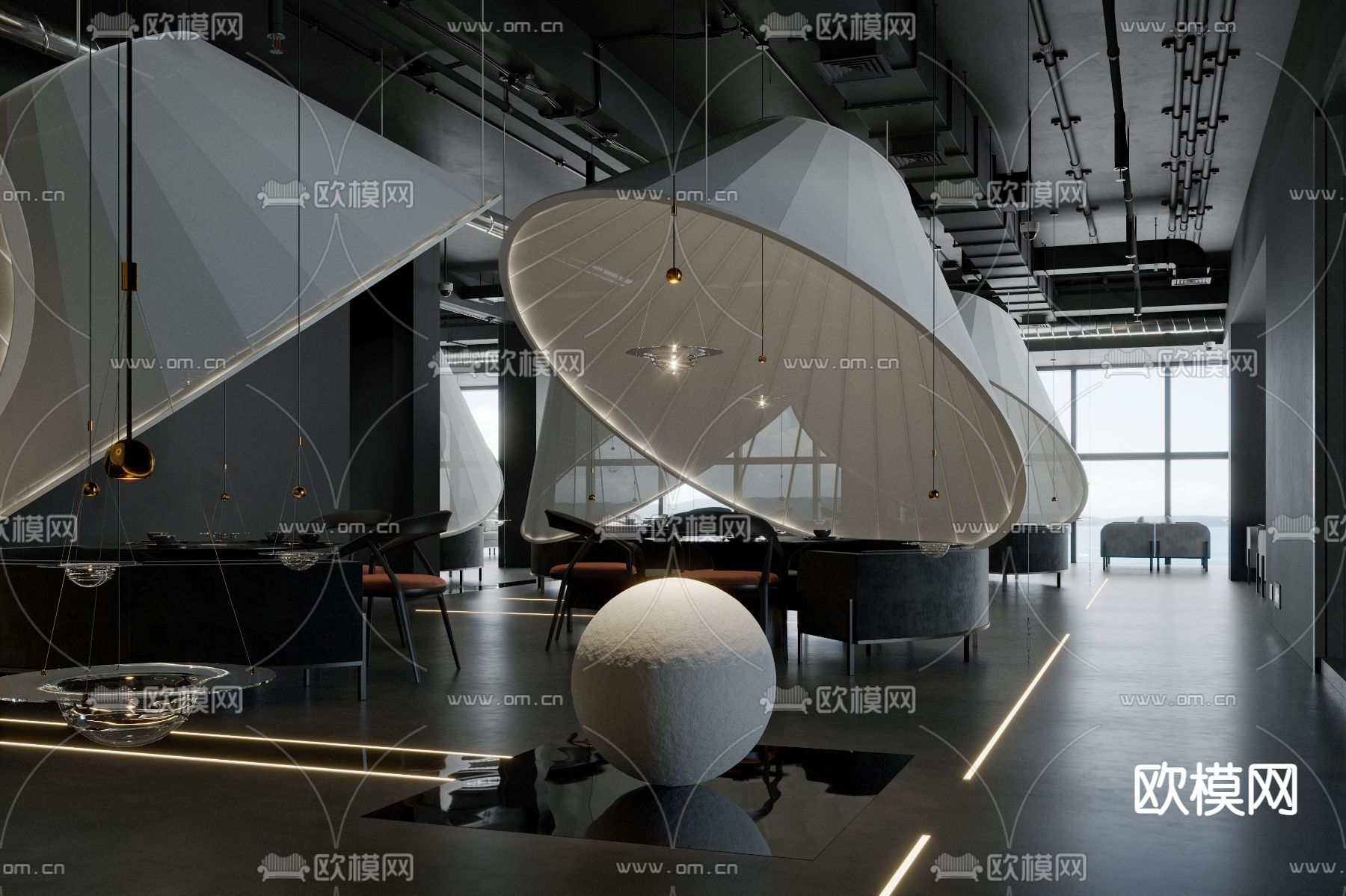 火㶽餐厅 火锅店3d模型下载（渲染图1）