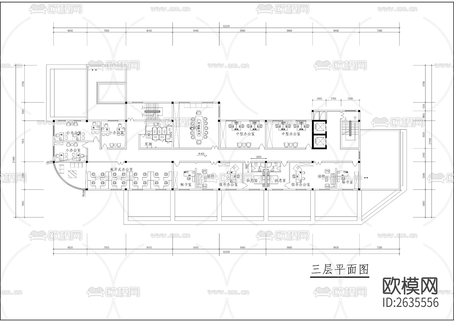 综合性写字楼CAD施工图下载（渲染图9）