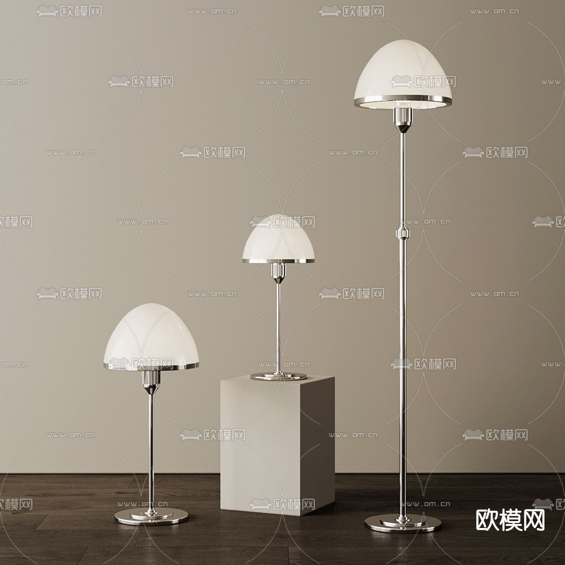 中古风台灯 落地灯3d模型下载