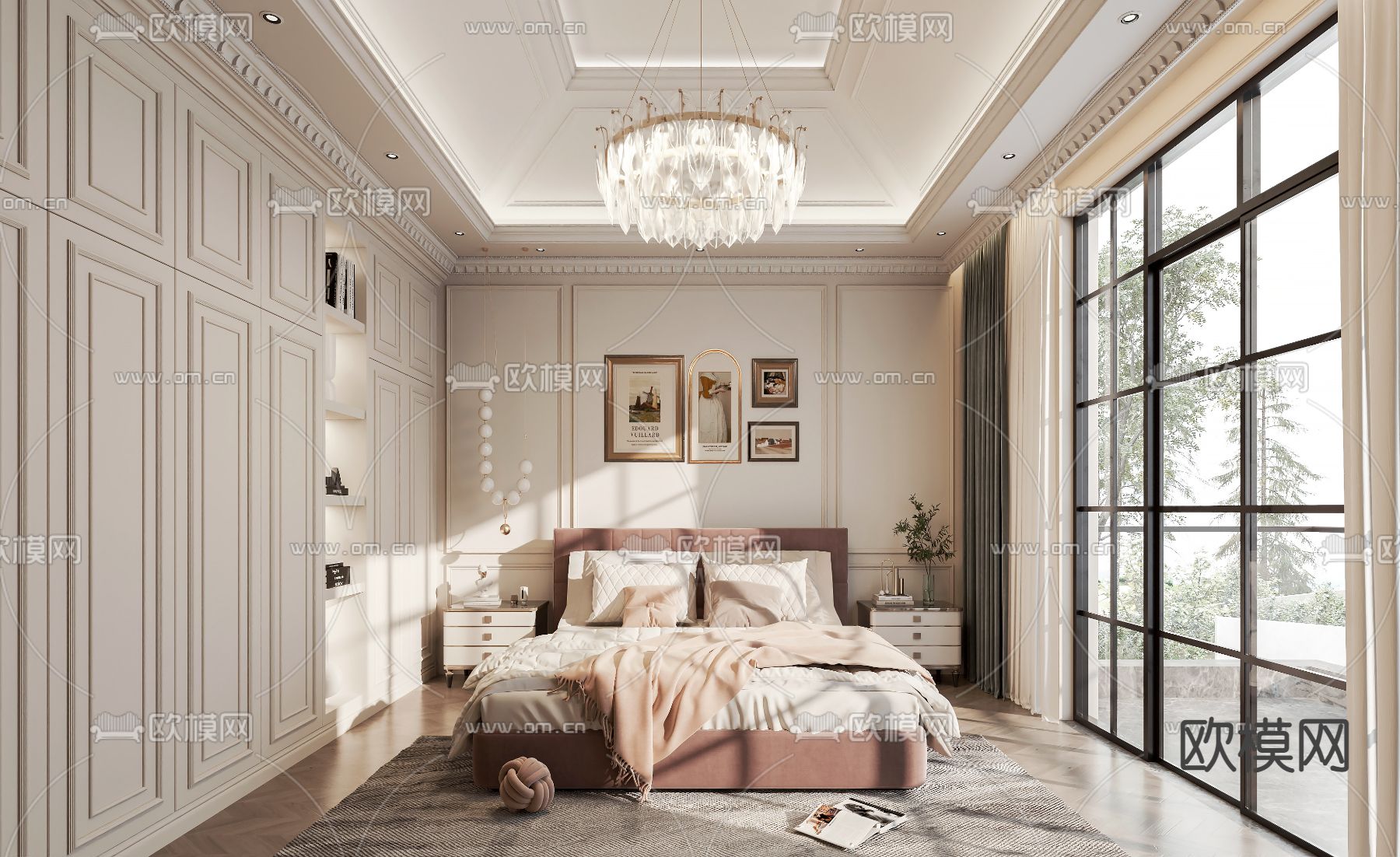 美式卧室 女孩房d模型下载