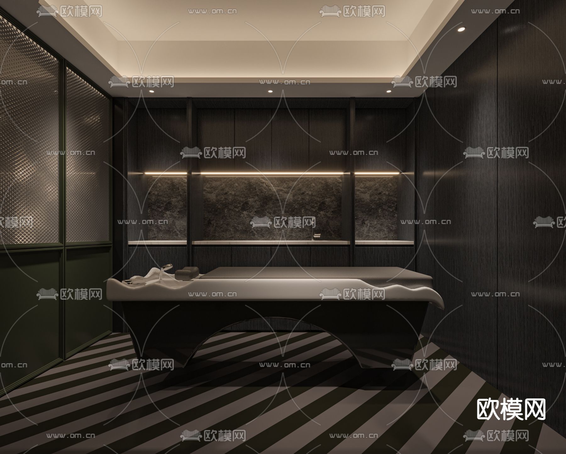 中古风理发店3d模型下载（渲染图5）