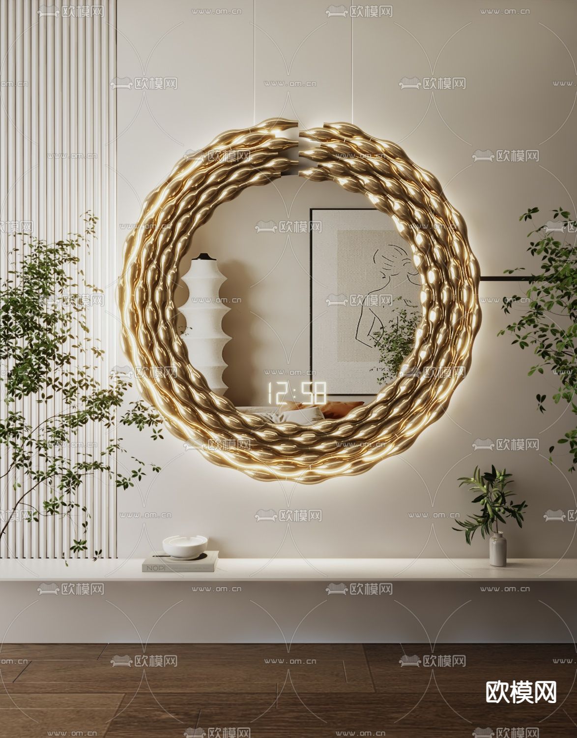 镜子 艺术镜3d模型下载