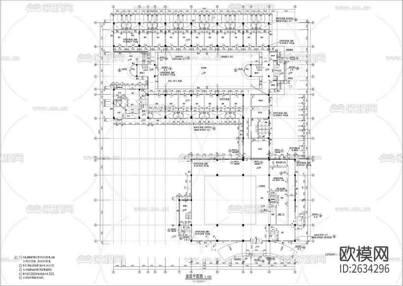 多层宿舍楼食堂CAD施工图下载(渲染图2)