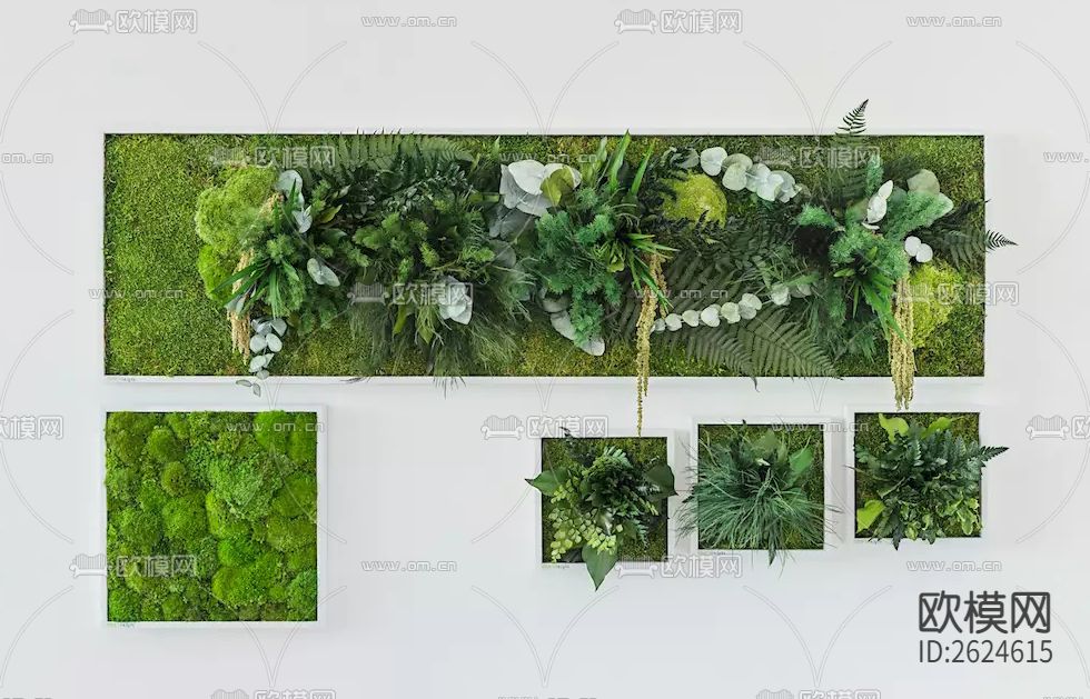 植物墙贴图