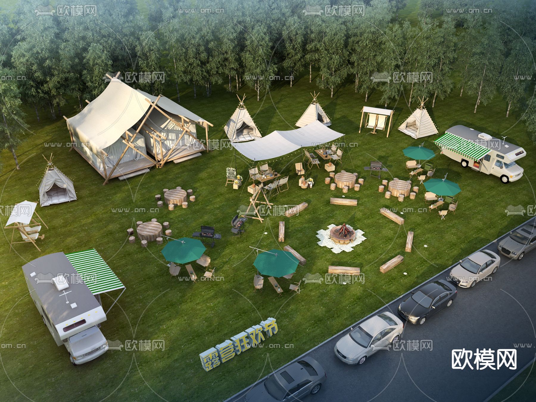 露营基地3d模型下载