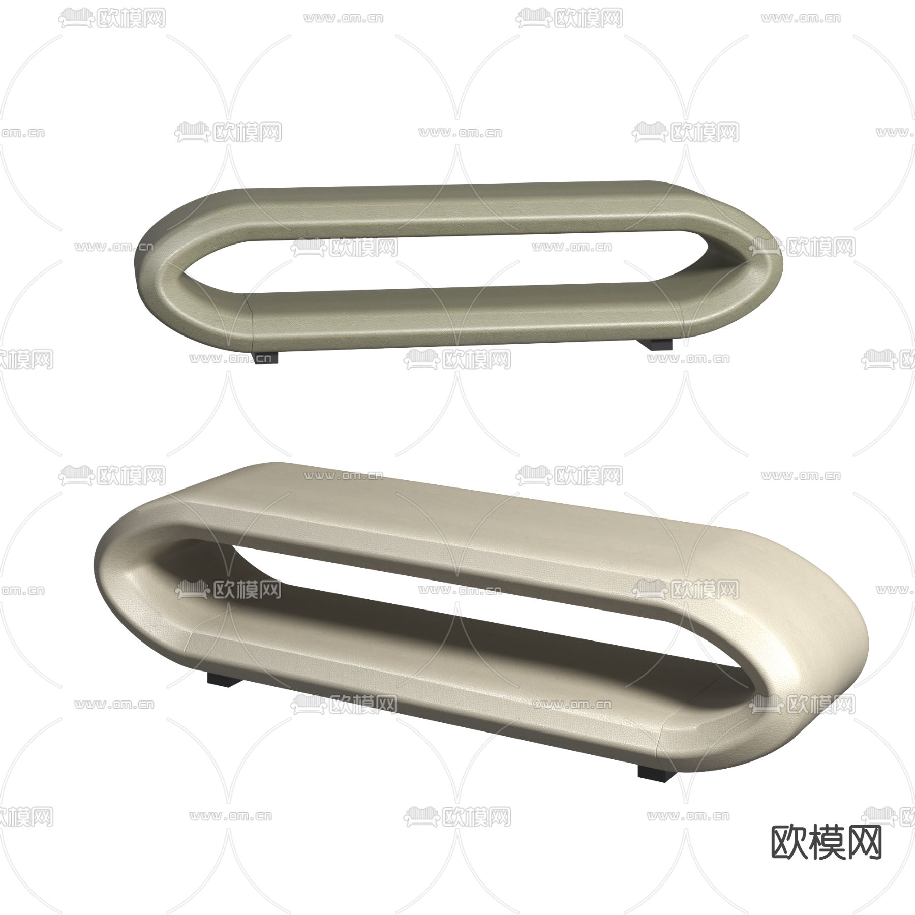 现代床尾凳 沙发凳su模型下载（渲染图1）