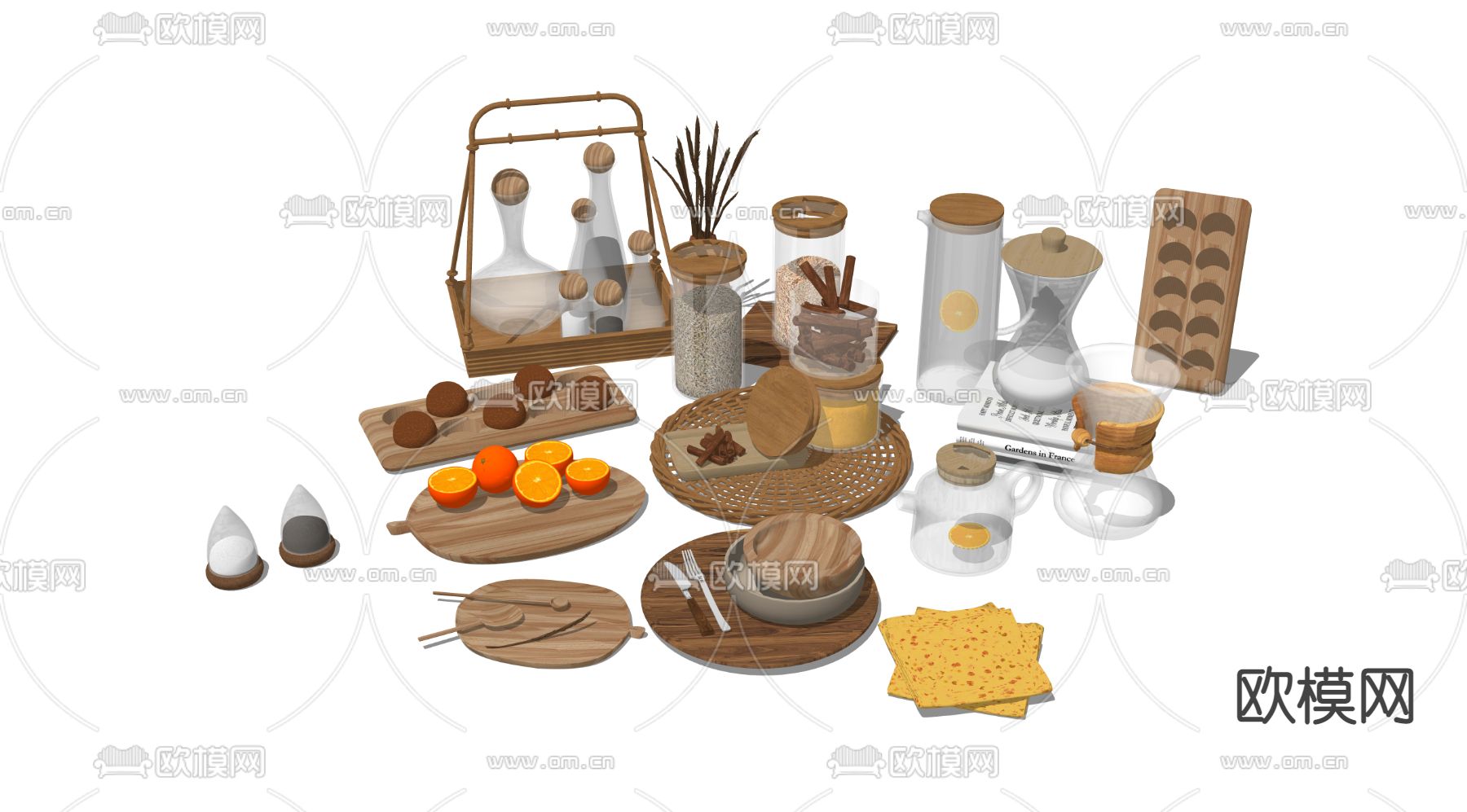 食品餐具su模型下载（渲染图2）