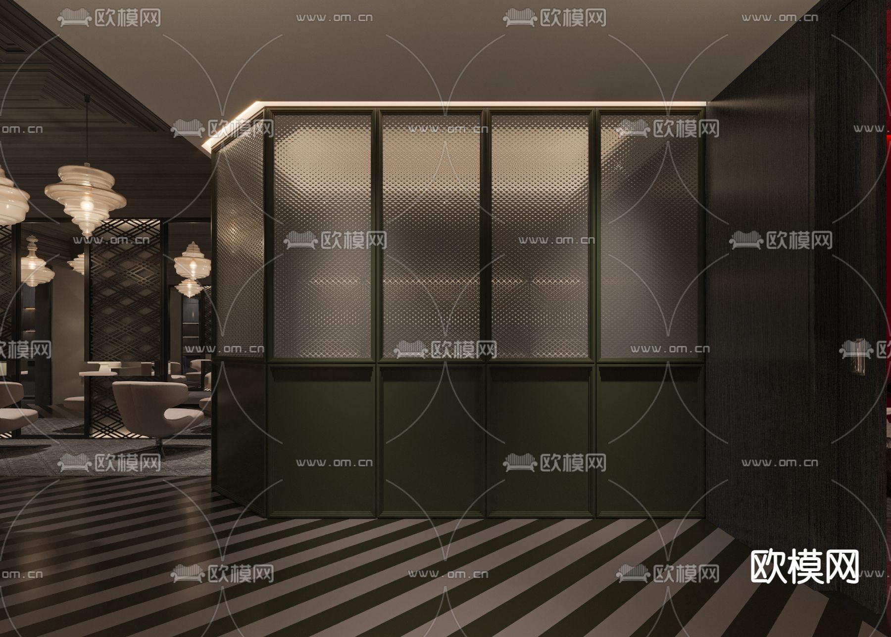 中古风理发店3d模型下载（渲染图6）