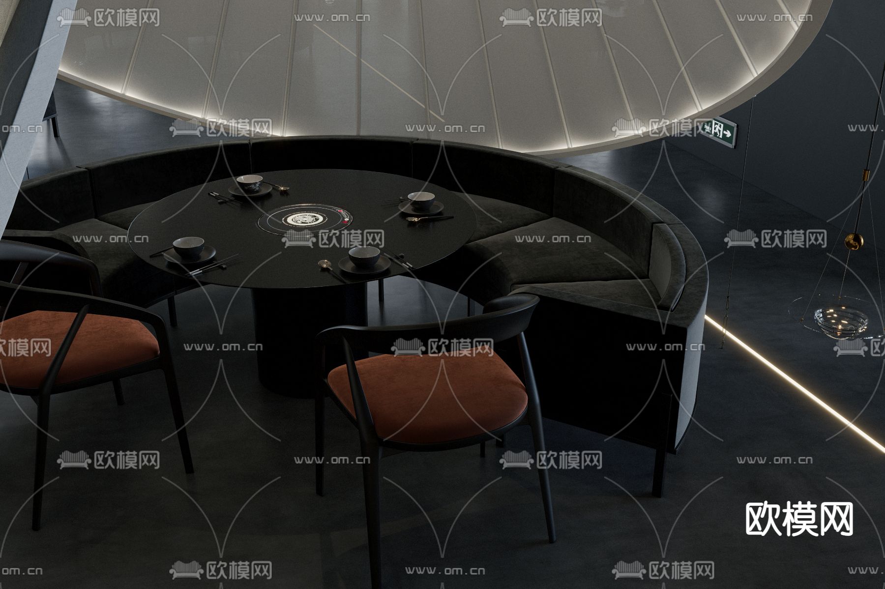 火㶽餐厅 火锅店3d模型下载（渲染图3）