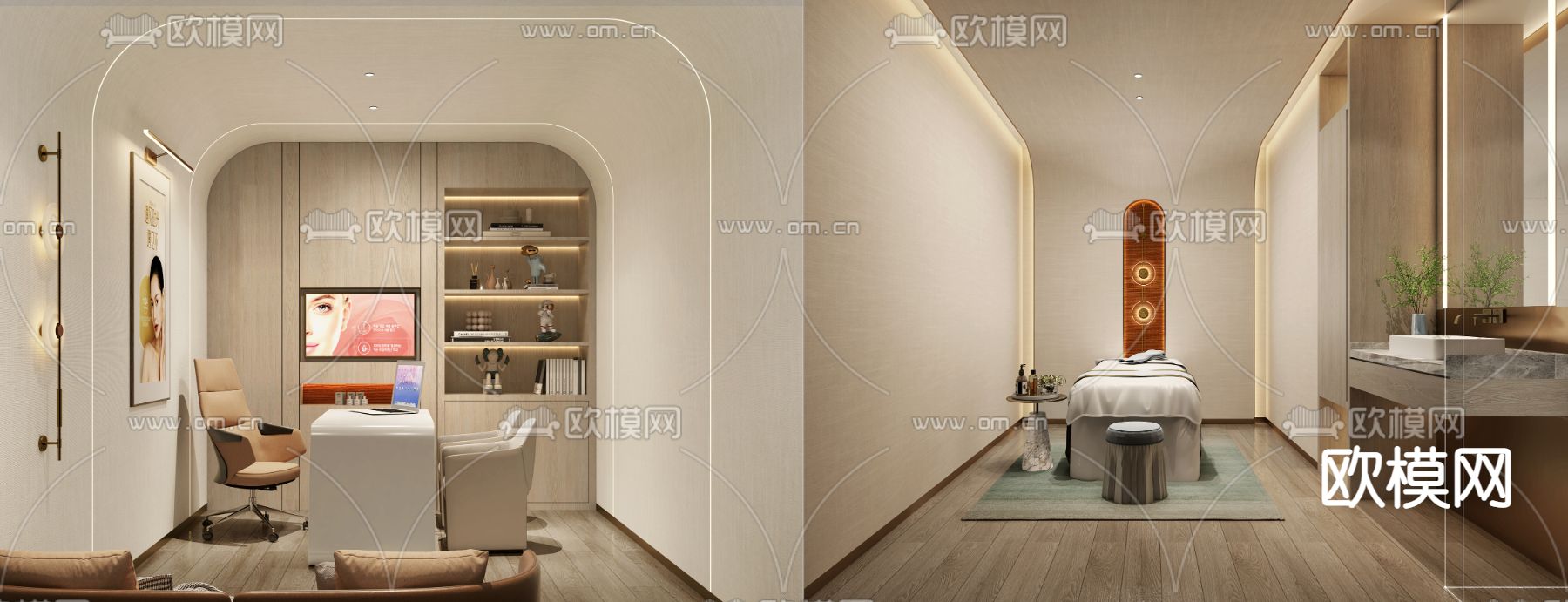 美容SPA包房su模型下载（渲染图3）