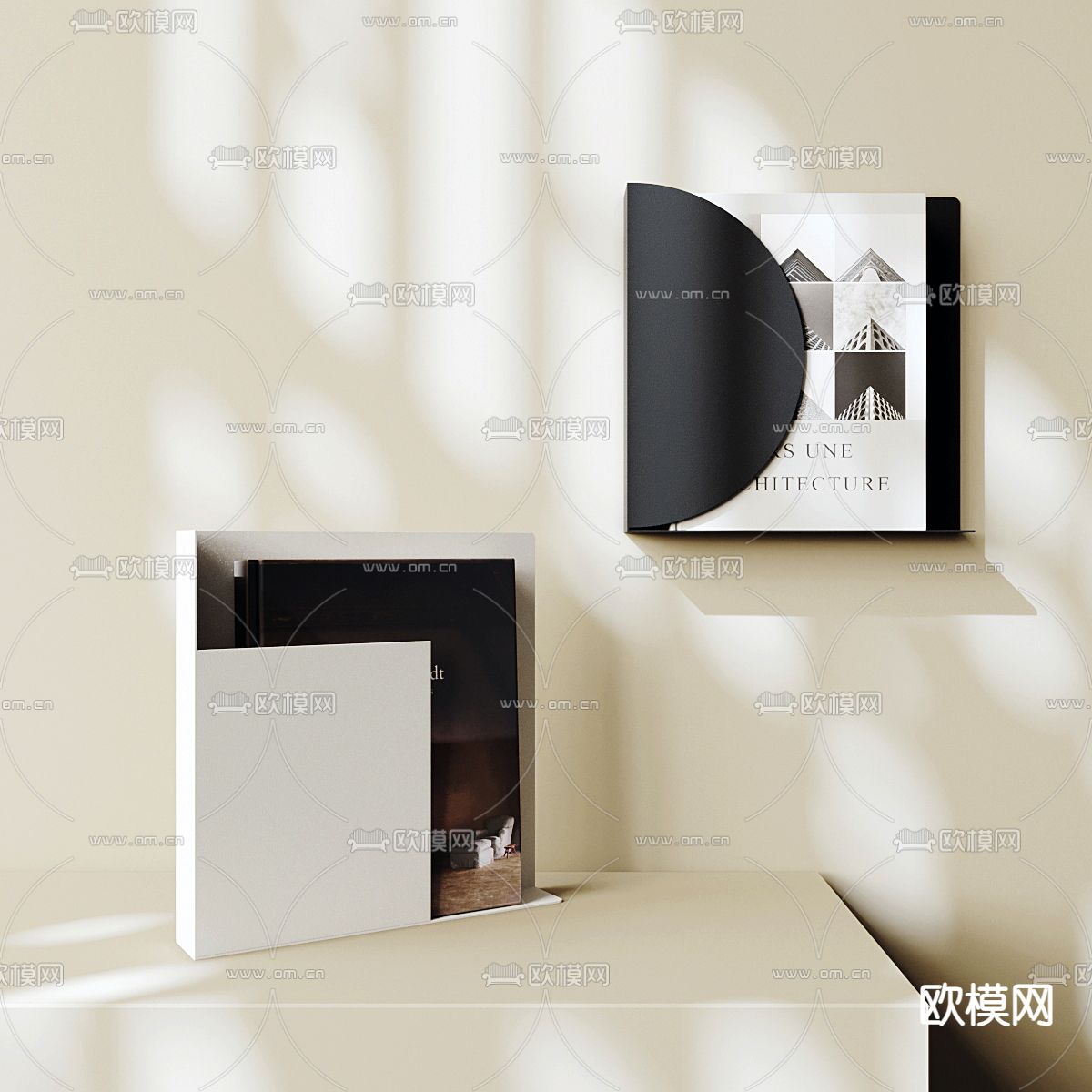 壁挂式书报架 杂志架su模型下载（渲染图2）