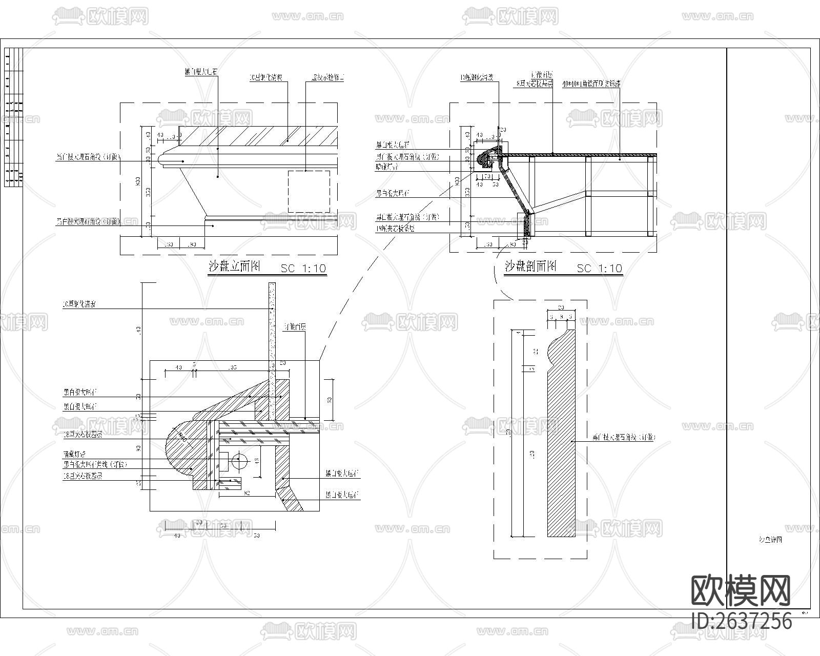 欧式售楼部沙盘CAD节点大样下载（渲染图1）